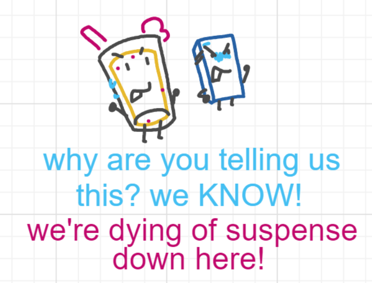 A panel from Running Duos, episode four of the Board Boards object show by Furretwalk/WalkingFurret.